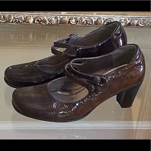 ECCO Mary Jane with heels brown woman shoes size 6.5, 37 Eu